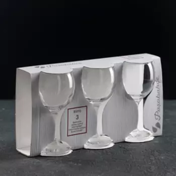 Бокалы для вина Paabahe Bistro, 220 мл, набор 3 шт., стекло, прозрачные