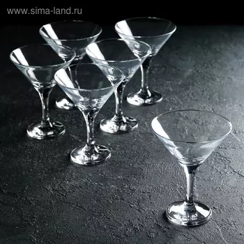Набор стеклянных бокалов для мартини Bistro, 190 мл, 6 шт
