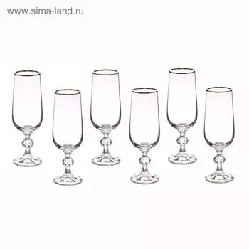 Набор бокалов для шампанского «Клаудия», 180 мл, 6 шт.