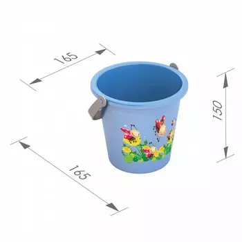 Набор для игры в песке №91: 3 формочки, ведро, грабли, совок