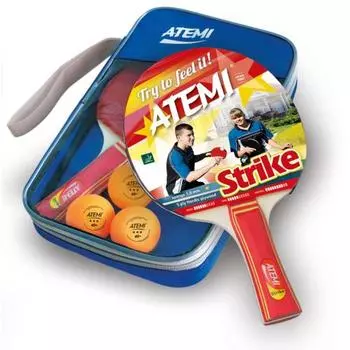 Набор для настольного тенниса Atemi STRIKE: 2 ракетки, чехол, 3 мяча