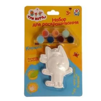 Набор для раскрашивания «Коржик» 1 гипсовая фигурка, 7 красок, кисточка