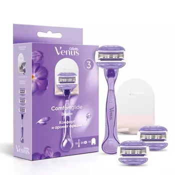 Набор Gilette Venus бритва с 1 сменной кассетой и сменные кассеты для бритья, 2 шт.