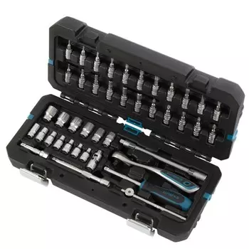 Набор инструментов Gross 14156, 42 предмета, 120 зубьев, CrV 1/4"