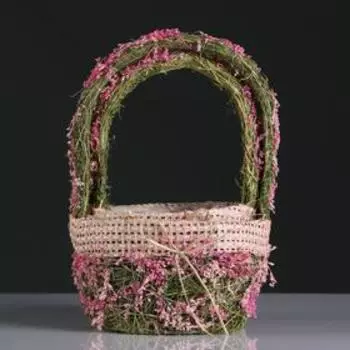 Набор корзин, 2 шт, из травы, 1:20.5X20.5X12.5/32 см, 2:16.5X16.5X11/27 см