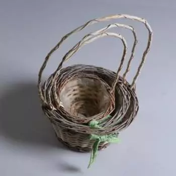 Набор корзин «Бантик зелёный», 3 шт: 27×15/45 см, 20×12/40 см, 16×11/35 см