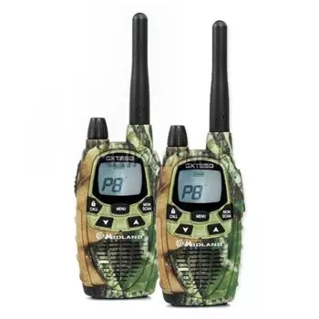Набор раций Midland GXT850, LPD и PMR диапазон, VOX, 77 каналов, до 10 км, 800 мАч, хаки