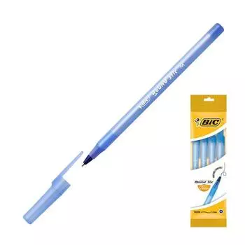 Набор ручек шариковых 4 штуки BIC "Round Stic Classic", узел 1.0 мм, среднее письмо, синие чернила
