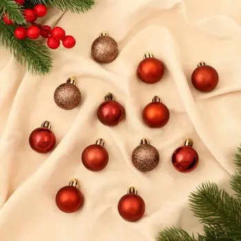 Ёлочные игрушки «Шедар» грация, шары новогодние, d=3 см, 12 шт.