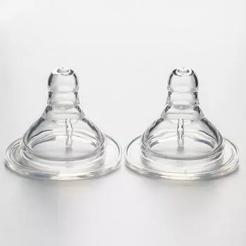 Соска на бутылочку M&B «Baby 1», антиколиковая, широкое горло 50 мм., от 3 мес., средний поток, 2 шт.