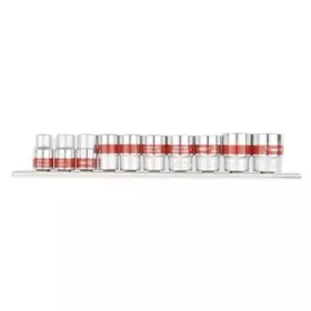 Набор торцевых головок Matrix, 3/8", 12-ти гранные, CrV, 10 шт., 9-19 мм