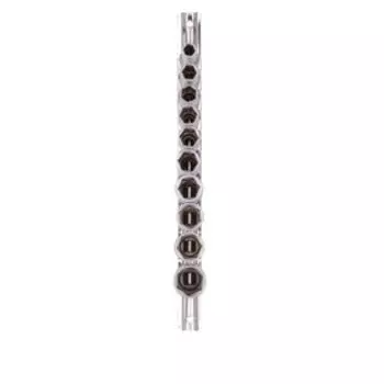 Набор торцевых головок STELS 13604, 3/8", шестигранные, удлиненные, CrV, 8-19 мм, 10 шт.
