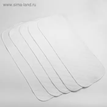Вкладыши в многоразовый подгузник, 3-х слойный, 30 см, 5 шт., хлопок, Крошка Я