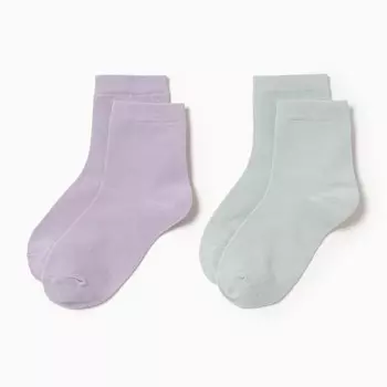 Носки женские KAFTAN Base, набор 2 пары, размер 36-39 (23-25 см) мятный/сиреневый