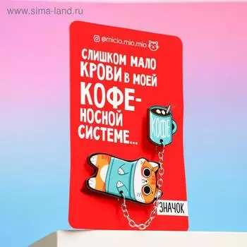 Значки на цепочке «Котик», 812 см, набор 2 шт.