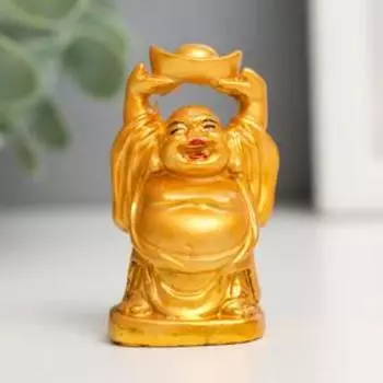 Нэцкэ золото "Хотэй" набор 6 шт. 2,5х2,5х4,5 см