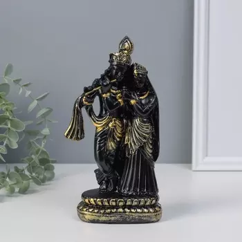 Нэцкэ фигурка «Радха и Кришна», полистоун, чёрный, 229.711 см