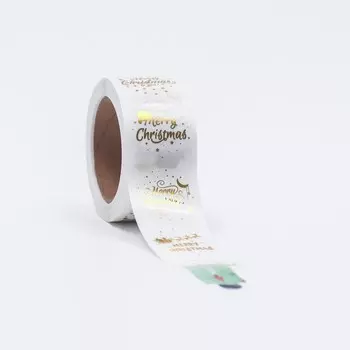 Наклейки c тиснением в рулоне Mary Christmas, 500 шт., 2.52.5 см