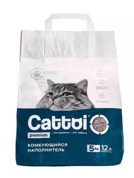 Наполнитель минеральный комкующийся Cattoi Premium 5 кг,пластиковый пакет