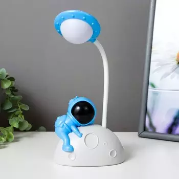 Настольная лампа «Космонавт на луне» LED 3 Вт USB АКБ бело-синий 11.57.528 см