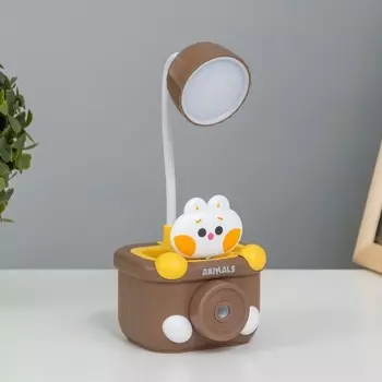 Настольная лампа с точилкой "Котенок" LED 3Вт USB шоколадный 9,1х8,1х20 см RISALUX