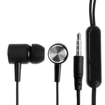 Наушники CB-51, проводные, вакуумные, микрофон, Jack 3.5 мм, кабель 1 м, чёрные