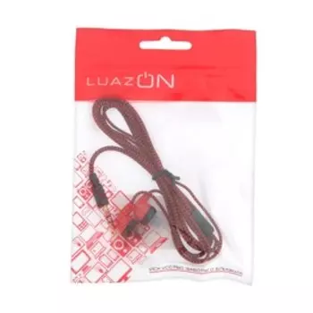 Наушники LuazON W-12, вакуумные, тканевая оплётка, МИКС