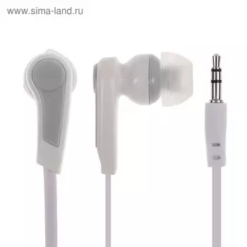 Наушники Luazon W-26, проводные, вакуумные, Jack 3.5 мм, кабель 1.15 м, белые