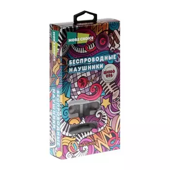 Наушники More choice BG20, беспроводные, вакуумные, микрофон, BT 5.0, 100 дБ, чёрные