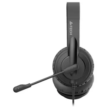 Наушники с микрофоном A4Tech HS-10 черный 2м накладные оголовье (HS-10/3.5MM PLUG/BLACK)