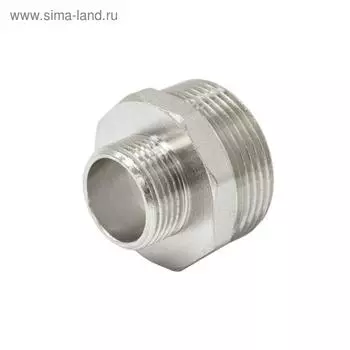 Ниппель переходной STI, 1 1/2" x 3/4", никелированная латунь