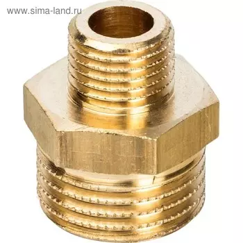 Ниппель переходной STOUT SFT-0003-001214, 1/2" x 1/4", наружная/наружная резьба