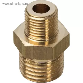 Ниппель переходной STOUT SFT-0003-001418, 1/4" x 1/8", наружная/наружная резьба