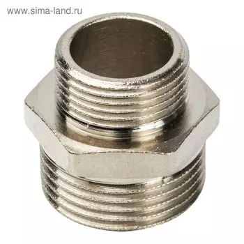 Ниппель переходной STOUT SFT-0004-000134, 1" х 3/4", наружная резьба, никелированная латунь