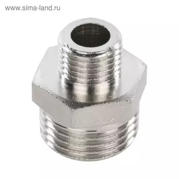 Ниппель переходной STOUT SFT-0004-003412, 3/4"x1/2", наружная резьба, никелированная латунь