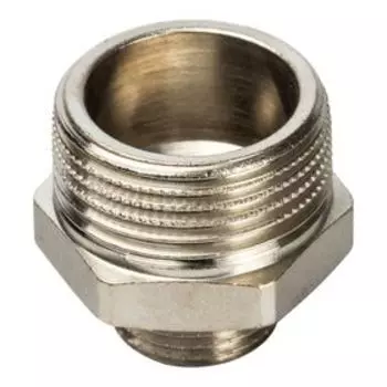 Ниппель переходной STOUT SFT-0004-003438, 3/4"x3/8", наружная резьба, никелированная латунь