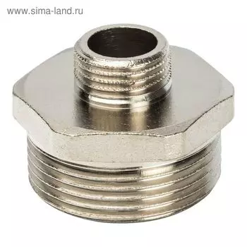 Ниппель переходной STOUT SFT-0004-011412, 1 1/4" x 1/2 ", наружная резьба, никел. латунь