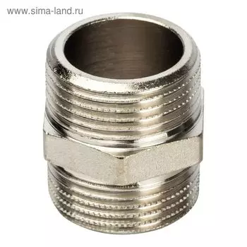 Ниппель STOUT SFT-0004-003434, 3/4", наружная/наружная резьба, никелированная латунь