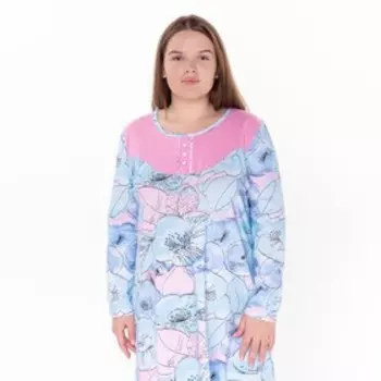 Ночная сорочка женская, цвет голубой, размер 58