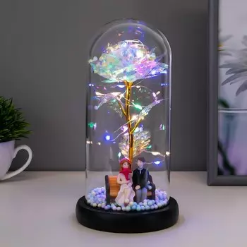 Фигурка светящаяся колба RISALUX «Счастливый день», LED-ночник, от батареек 3ААА, 111121.5 см