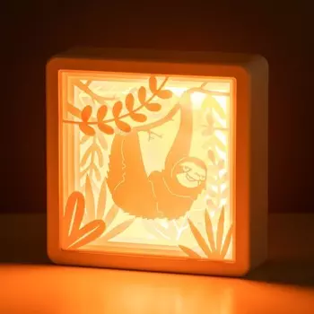 Световая картина-ночник RISALUX «Ленивец», фигурка, LED-ночник, от батареек 3АА, USB, 15.54.515.5 см
