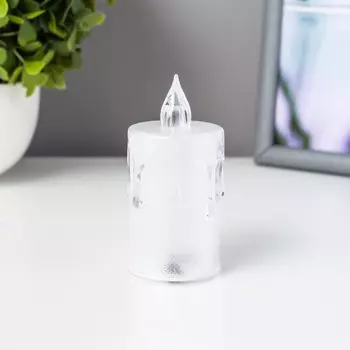 Светодиодная свеча, ночник LED RISALUX «Морозец», от батареек 3AG13, белый, 3.53.58 см