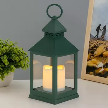 Ночник "Огонек" LED 3Вт 4000К 3х ААА зеленый 10,5х10,5х24см RISALUX