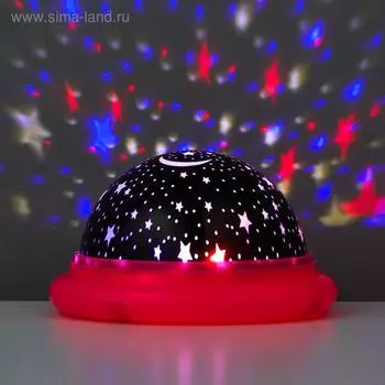 Ночник-проектор «Летающая тарелка» LEd=2 режима от батареек 3ААА/USB МИКС 11116.5 см