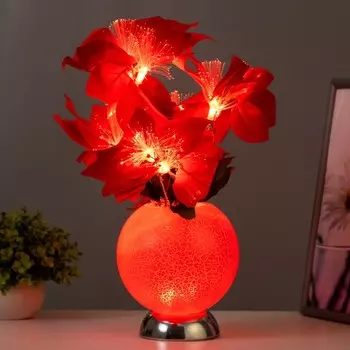 Ночник «Пуансеттия» 9хLED 4000К красный 151540 см RISALUX