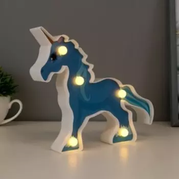 Фигурка светящаяся RISALUX «Сказочный единорог», 5LED, ночник, батарейки 2АА, 21317 см, МИКС