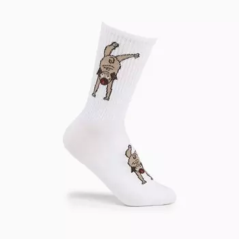 Носки женские, цвет белый/мопс, размер 38-40