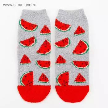 Носки женские махровые "Арбуз", цвет серый, размер 36-40