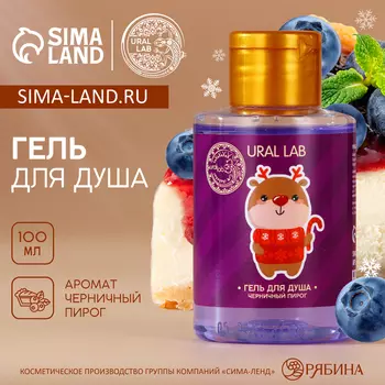 Гель для душа URAL LAB, 100 мл, аромат черничного пирога