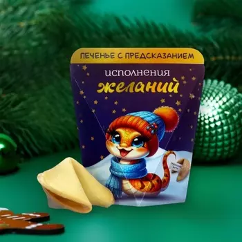 Новогоднее печенье с предсказанием «Исполнения желаний», 6 г